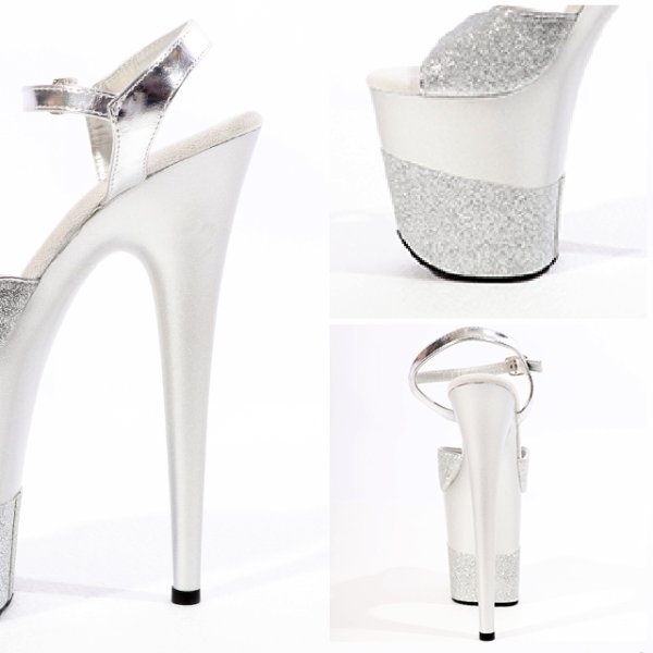 画像13: 切り替えラメストラップ付きフラミンゴパンプス/クリアサンダル/厚底【35-39サイズ/3カラー】[OF02] (13)