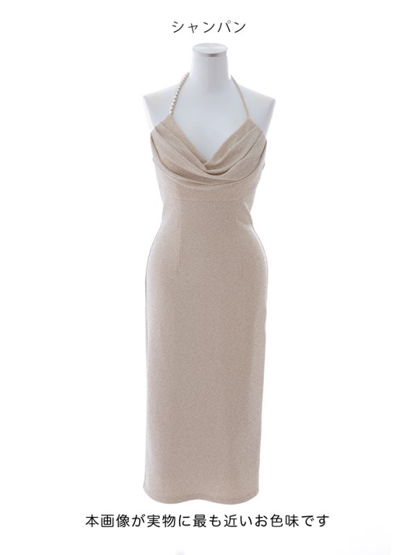 画像12: グリッターラメドレープミディアムドレス/キャバドレス【S-Lサイズ/1カラー】[OF03] 【YN】dzj (12)