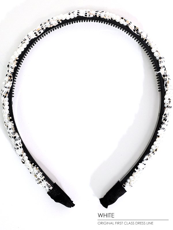 画像3: 【アクセサリー:カチューシャ】【Angel R/エンジェルアール】パールクロスミックスツイードカチューシャ (3)