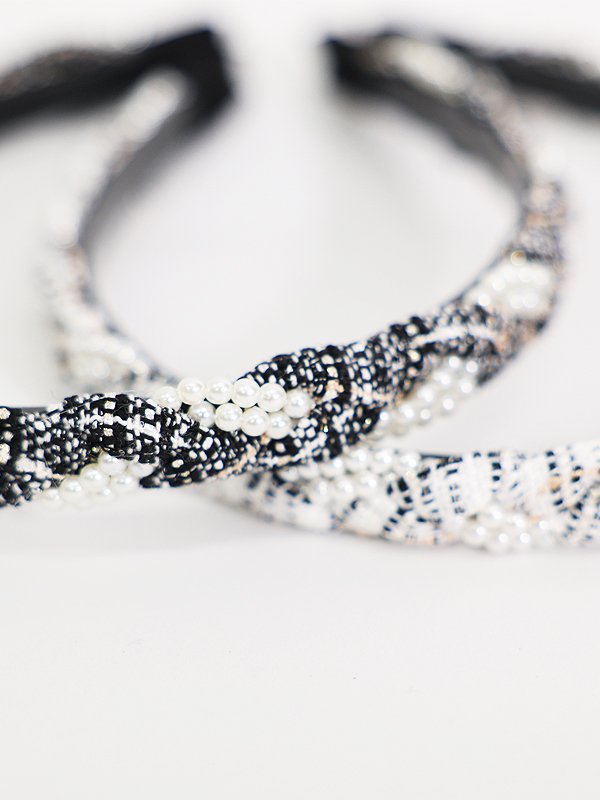 画像5: 【アクセサリー:カチューシャ】【Angel R/エンジェルアール】パールクロスミックスツイードカチューシャ (5)