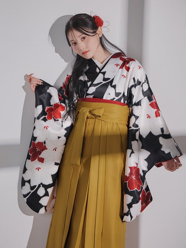 画像9: 【卒業袴小物】レッド×ホワイトフラワーセット髪飾り【1カラー】 (9)