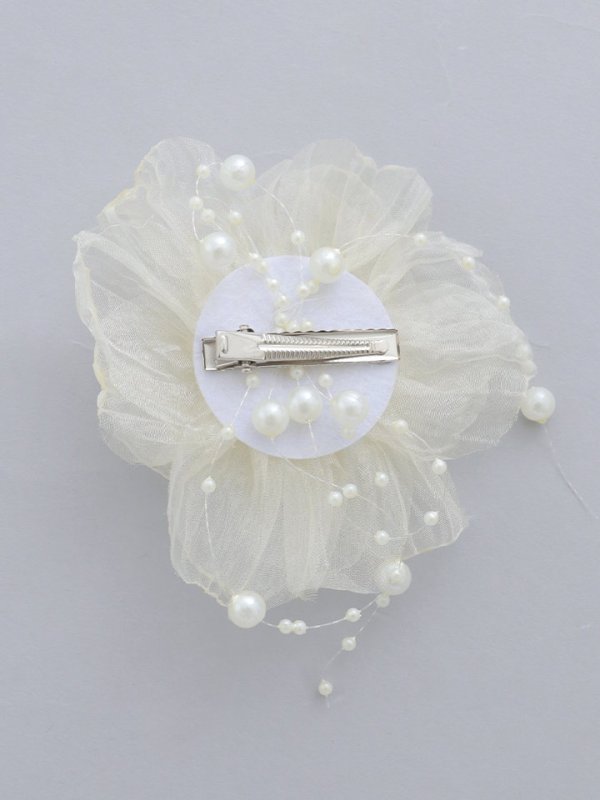 画像3: 【卒業袴小物】シフォン生地パールフラワーコサージュ【1カラー】 (3)
