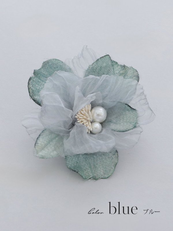 画像2: 【卒業袴小物】ダスティーフラワーパールコサージュ【2カラー】 (2)