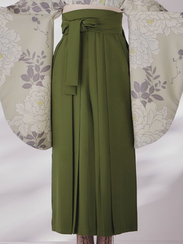 画像19: 【予約商品 / 1月中旬発送予定】白牡丹 モカ二尺袖着物【卒業袴３点セット 二尺袖着物/帯/袴】 (19)