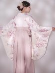 画像10: 【予約商品 / 1月中旬発送予定】ピンク牡丹×菊 ペールピンク二尺袖着物【卒業袴３点セット 二尺袖着物/帯/袴】 (10)