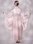 画像19: 【予約商品 / 1月中旬発送予定】ピンク牡丹×菊 ペールピンク二尺袖着物【卒業袴３点セット 二尺袖着物/帯/袴】 (19)