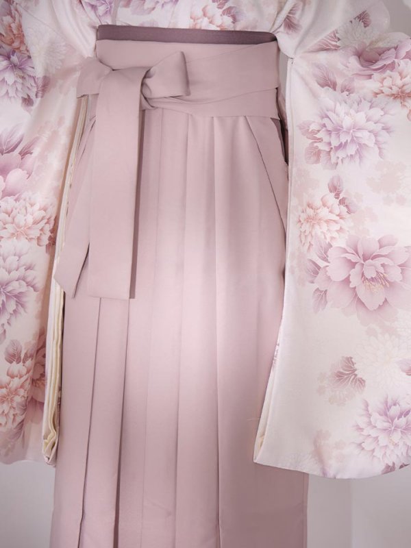 画像21: 【予約商品 / 1月中旬発送予定】ピンク牡丹×菊 ペールピンク二尺袖着物【卒業袴３点セット 二尺袖着物/帯/袴】 (21)