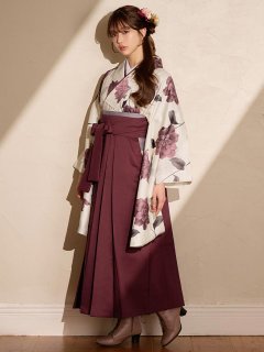 レッドカーネーション ベージュ二尺袖着物