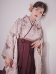 画像16: 【予約商品 / 1月中旬発送予定】ピンク牡丹 くすみピンク二尺袖着物【卒業袴３点セット 二尺袖着物/帯/袴】 (16)