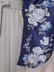 画像16: 【予約商品/1月中旬発送予定】青フラワーブーケ ブルー二尺袖着物【卒業袴３点セット 二尺袖着物/帯/袴】 (16)