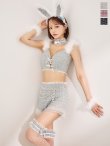 画像1: 【ノベルティ対象】【即日発送】【ハロウィン】 ファーツイードバニーセットアップ 【コスプレ8点セット】【XS-Mサイズ/3カラー】[OF01] (1)