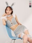 画像2: 【ノベルティ対象】【即日発送】【ハロウィン】 ファーツイードバニーセットアップ 【コスプレ8点セット】【XS-Mサイズ/3カラー】[OF01] (2)