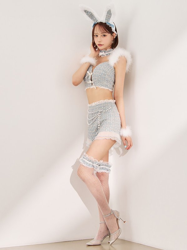 画像12: 【SALE!!】【即日発送】【ハロウィン】 ファーツイードバニーセットアップ 【コスプレ8点セット】【XS-Mサイズ/3カラー】[HC03] (12)