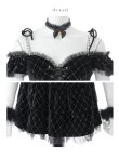 画像28: 【即日発送】【ハロウィン】キャットオフショルビジューセットアップ【コスプレ6点セット】【XS-Lサイズ/3カラー】[HC03] (28)