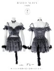 画像31: 【即日発送】【ハロウィン】キャットオフショルビジューセットアップ【コスプレ6点セット】【XS-Lサイズ/3カラー】[HC03] (31)