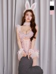 画像4: 【即日発送】【送料無料！】【ハロウィン】ビジューシアーバニーガール【コスプレ6点セット】【XS-Mサイズ/3カラー】[OF04] (4)