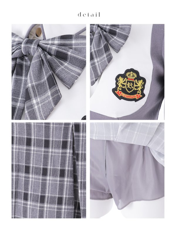 画像47: 【即日発送！】【ハロウィン】チェック制服セットアップ【コスプレ4点セット】【S-Lサイズ/2カラー】[OF04] (47)