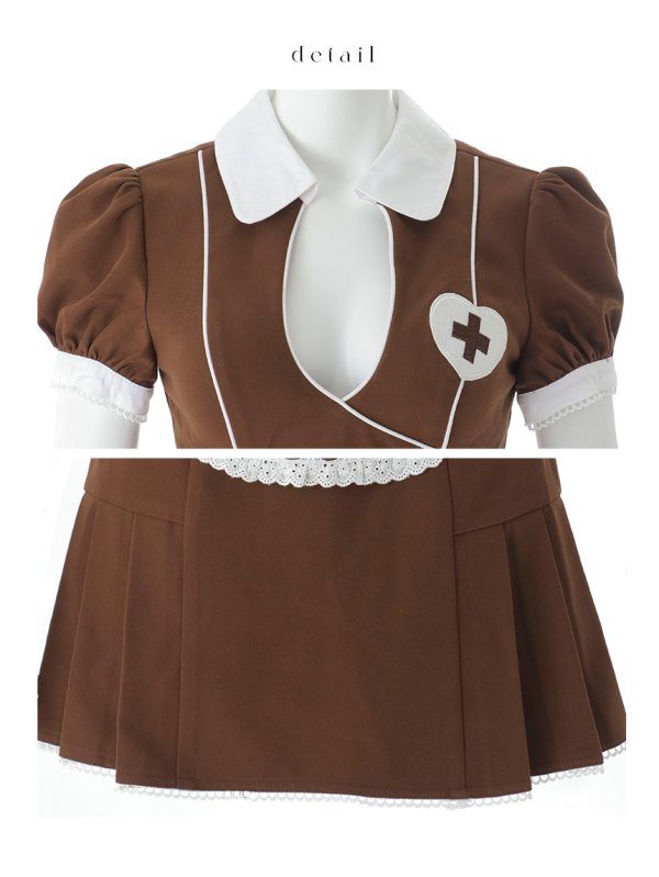 画像21: 【即日発送】【ハロウィン】 バストカットナース 【コスプレ5点セット】【XS-Mサイズ/2カラー】[OF03] (21)