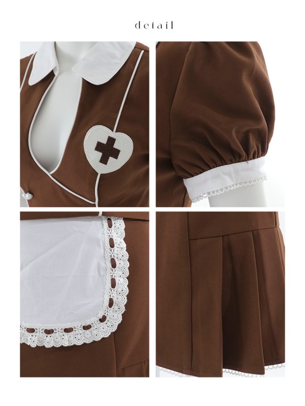 画像22: 【即日発送】【ハロウィン】 バストカットナース 【コスプレ5点セット】【XS-Mサイズ/2カラー】[OF03] (22)