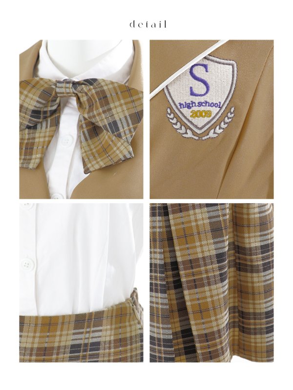 画像23: 【即日発送】【送料無料！】【ハロウィン】韓国JK制服ガール【コスプレ5点セット】【XS-XLサイズ/1カラー】[OF03] (23)