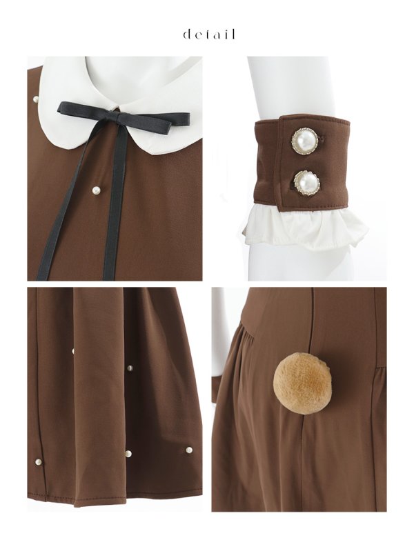 画像41: 【即日発送】【ハロウィン】襟付きノースリーブワンピクマコスプレ【コスプレ4点セット】【XS-Mサイズ/1カラー】[HC03] (41)