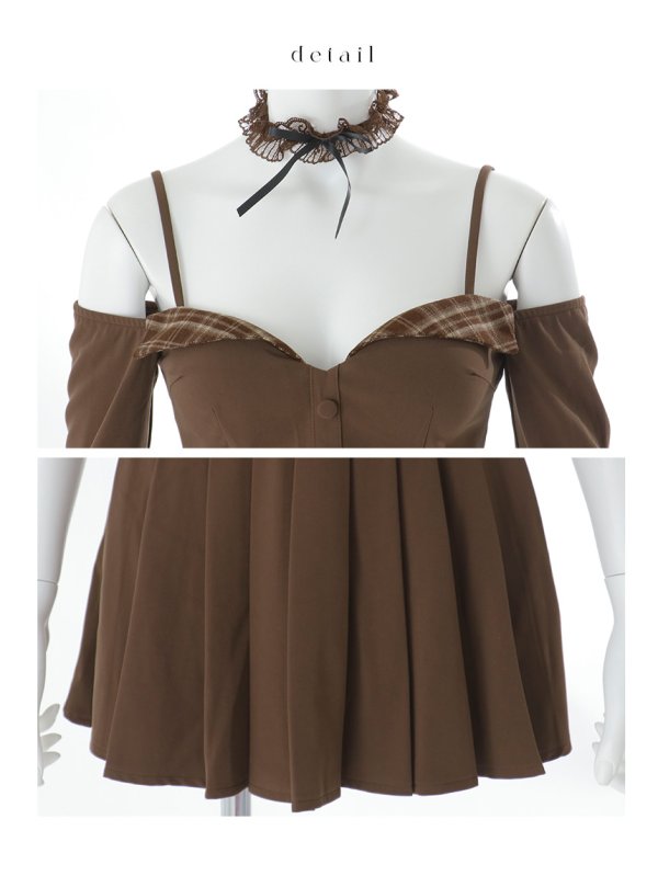 画像19: 【即日発送】【ハロウィン】オフショルプリーツ くまセットアップコスプレ【コスプレ5点セット】【XS-Lサイズ/1カラー】[OF04] (19)