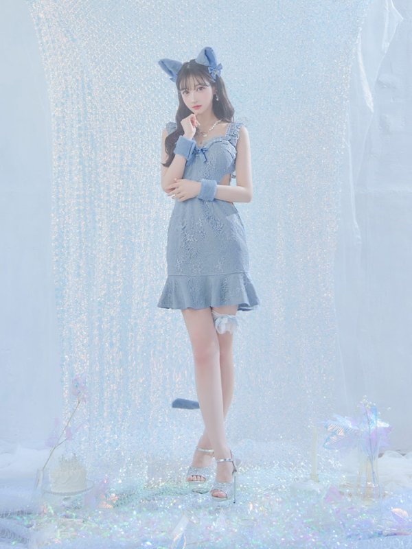 画像10: 【即日発送】【ハロウィン】 キャットレースミニワンピ 【コスプレ5点セット】【XS-Mサイズ/3カラー】[OF04] (10)