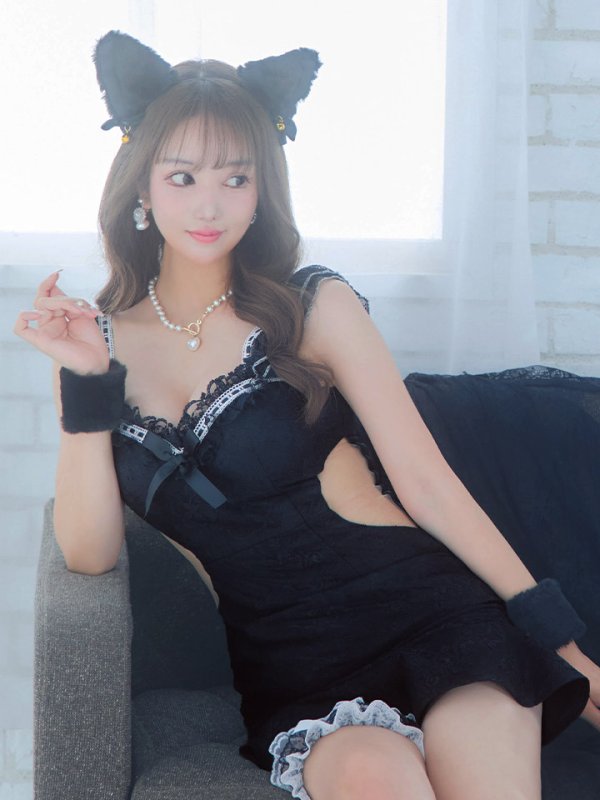 画像17: 【即日発送】【ハロウィン】 キャットレースミニワンピ 【コスプレ5点セット】【XS-Mサイズ/3カラー】[HC03] (17)