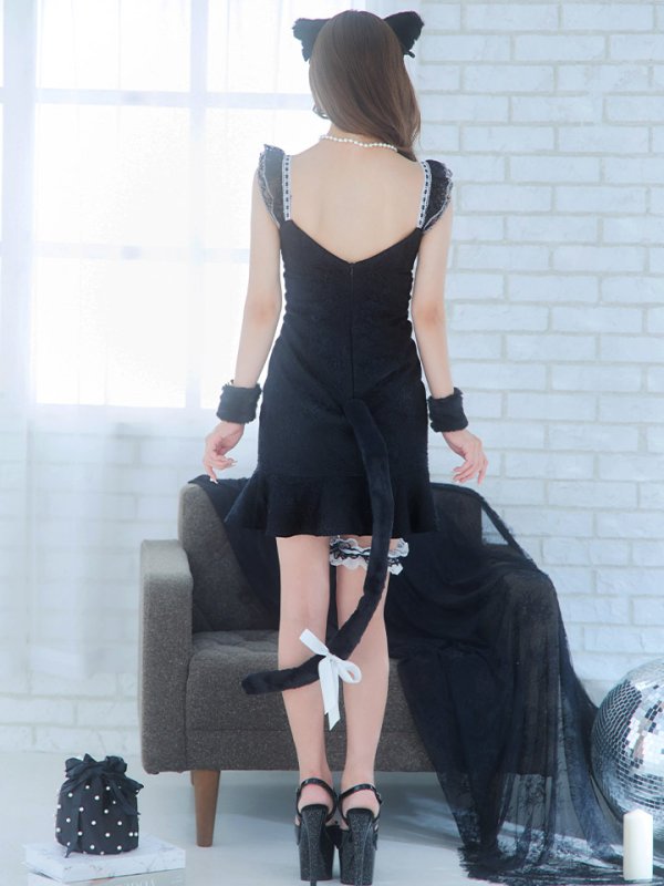 画像19: 【即日発送】【ハロウィン】 キャットレースミニワンピ 【コスプレ5点セット】【XS-Mサイズ/3カラー】[HC03] (19)