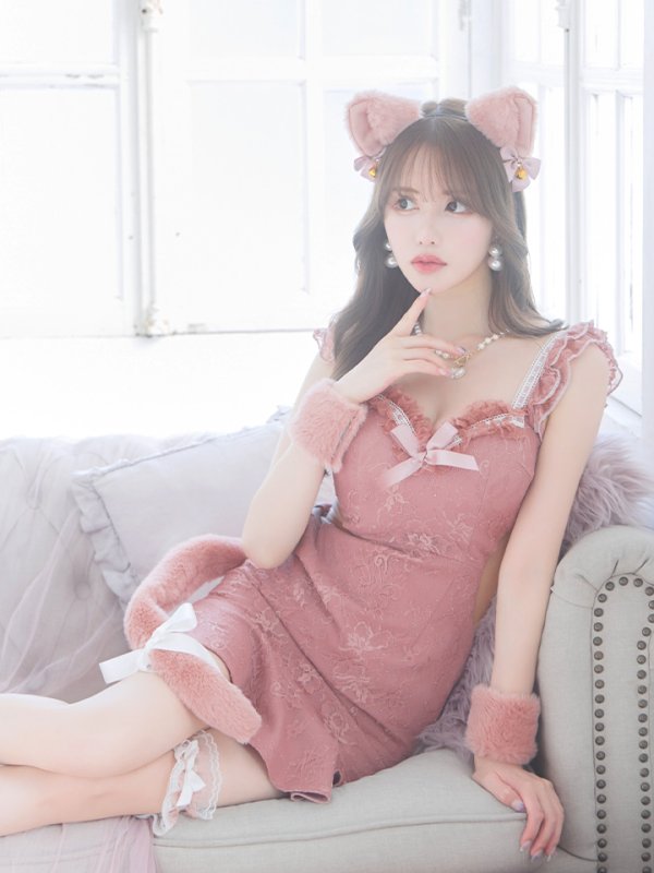 画像9: 【即日発送】【ハロウィン】 キャットレースミニワンピ 【コスプレ5点セット】【XS-Mサイズ/3カラー】[HC03] (9)