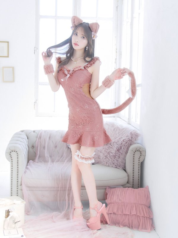 画像14: 【即日発送】【ハロウィン】 キャットレースミニワンピ 【コスプレ5点セット】【XS-Mサイズ/3カラー】[HC03] (14)