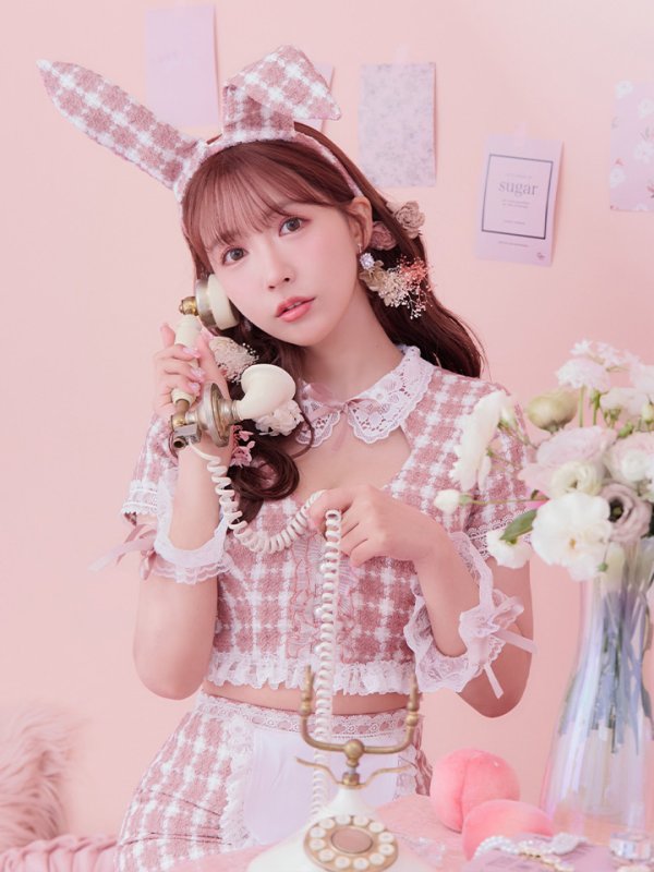 画像31: 【即日発送】【ハロウィン】 ツイードバニーメイドセットアップ 【コスプレ6点セット】【S-Mサイズ/3カラー】[YMT] (31)
