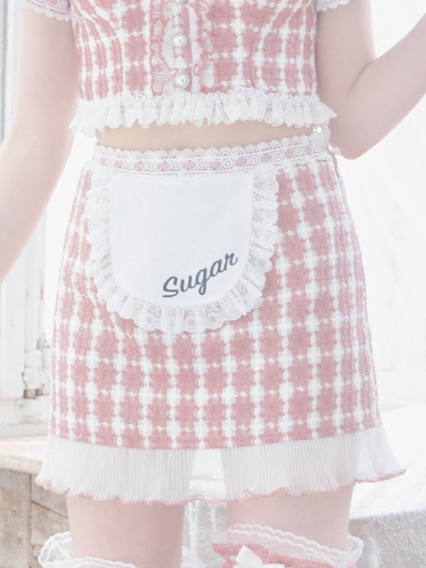 画像16: 【SALE!!】【即日発送】【ハロウィン】 ツイードバニーメイドセットアップ 【コスプレ6点セット】【S-Mサイズ/3カラー】[OF01] (16)