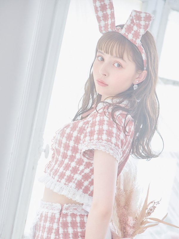 画像10: 【SALE!!】【即日発送】【ハロウィン】 ツイードバニーメイドセットアップ 【コスプレ6点セット】【S-Mサイズ/3カラー】[OF01] (10)