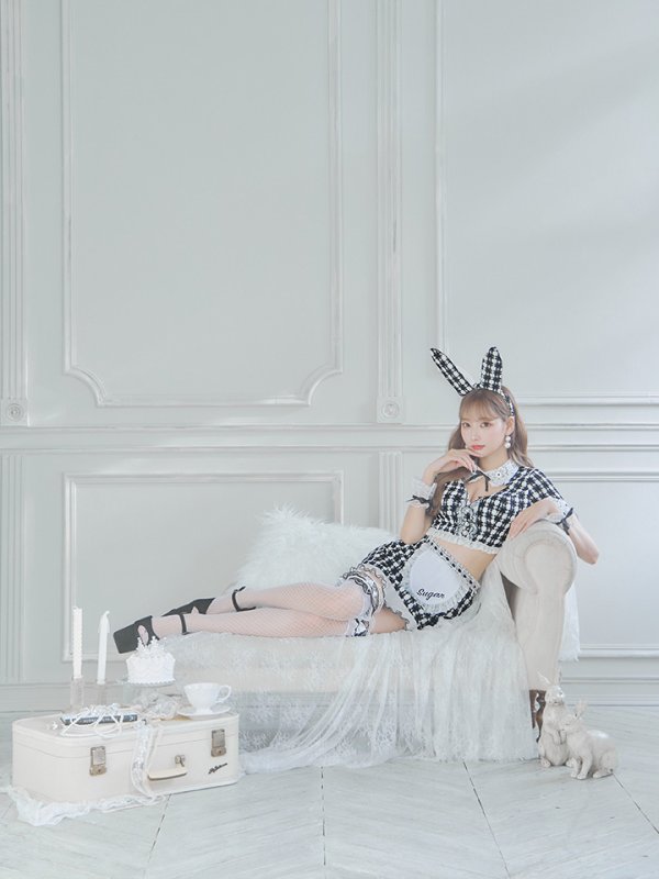画像6: 【即日発送】【ハロウィン】 ツイードバニーメイドセットアップ 【コスプレ6点セット】【S-Mサイズ/3カラー】[YMT] (6)