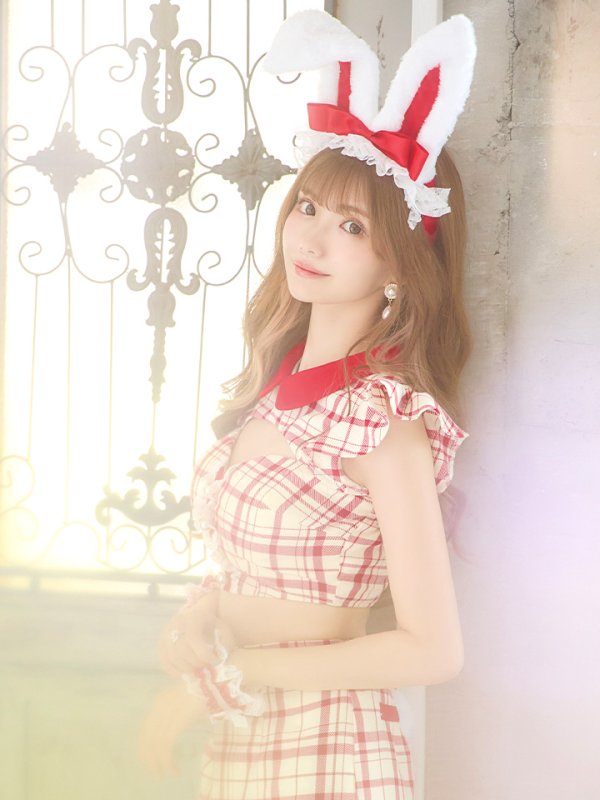 画像6: 【値下げ！】【即日発送】【ハロウィン】 チェックバニーセットアップ  【コスプレ6点セット】【XS-Lサイズ/2カラー】[OF04] (6)