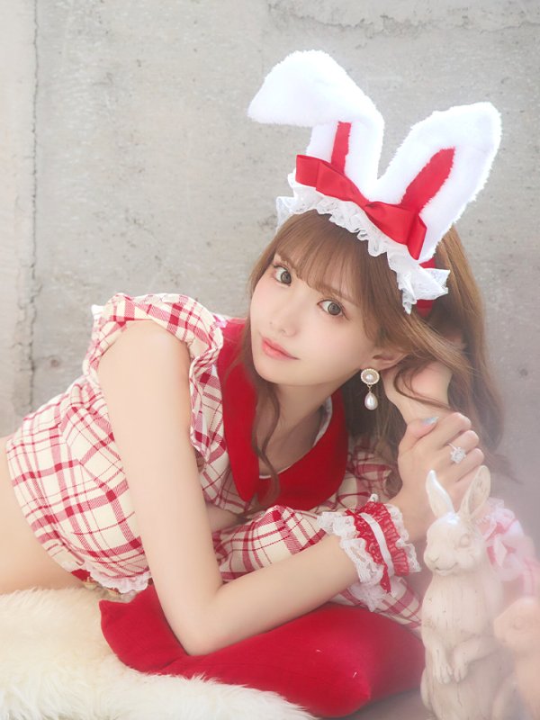 画像9: 【値下げ！】【即日発送】【ハロウィン】 チェックバニーセットアップ  【コスプレ6点セット】【XS-Lサイズ/2カラー】[OF04] (9)