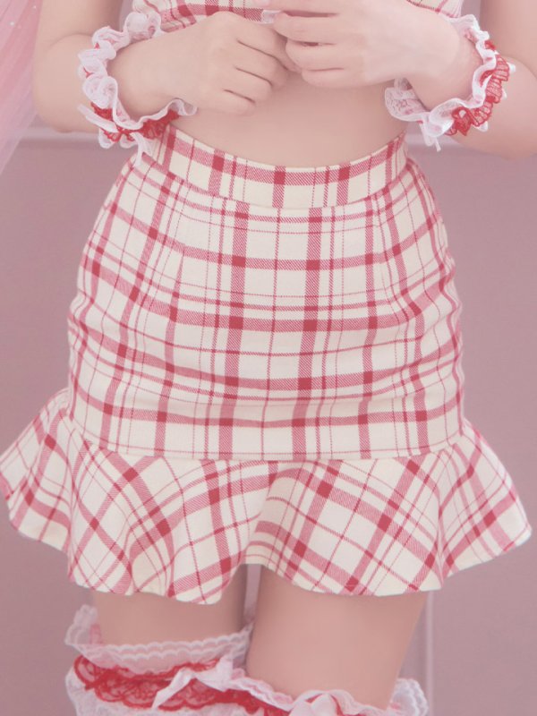 画像8: 【値下げ！】【即日発送】【ハロウィン】 チェックバニーセットアップ  【コスプレ6点セット】【XS-Lサイズ/2カラー】[OF04] (8)