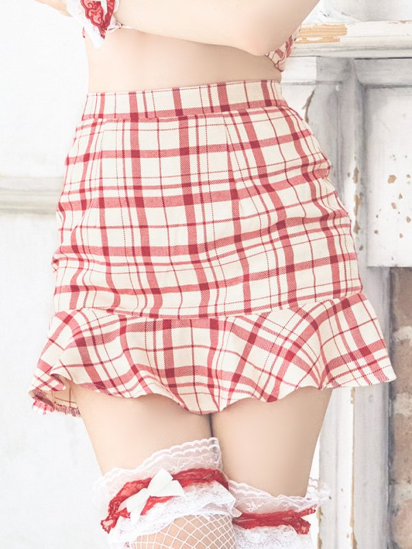 画像15: 【値下げ！】【即日発送】【ハロウィン】 チェックバニーセットアップ  【コスプレ6点セット】【XS-Lサイズ/2カラー】[OF04] (15)