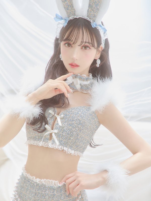 画像15: 【SALE!!】【即日発送】【ハロウィン】 ファーツイードバニーセットアップ 【コスプレ8点セット】【XS-Mサイズ/3カラー】[OF04] (15)