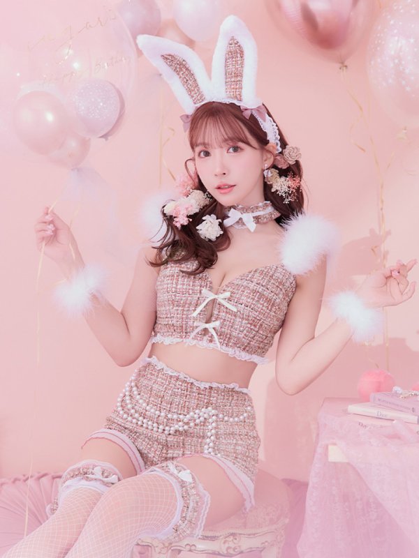 画像12: 【SALE!!】【即日発送】【ハロウィン】 ファーツイードバニーセットアップ 【コスプレ8点セット】【XS-Mサイズ/3カラー】[OF04] (12)