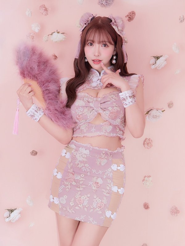 画像21: 【即日発送】【ハロウィン】リボンチャイナミニセットアップ【コスプレ4点セット】【XS-Mサイズ/3カラー】(SE01YN)[OF04] (21)