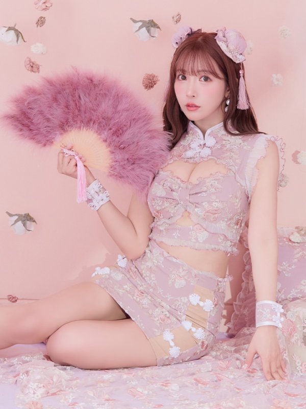 画像25: 【即日発送】【ハロウィン】リボンチャイナミニセットアップ【コスプレ4点セット】【XS-Mサイズ/3カラー】(SE01YN)[OF04] (25)