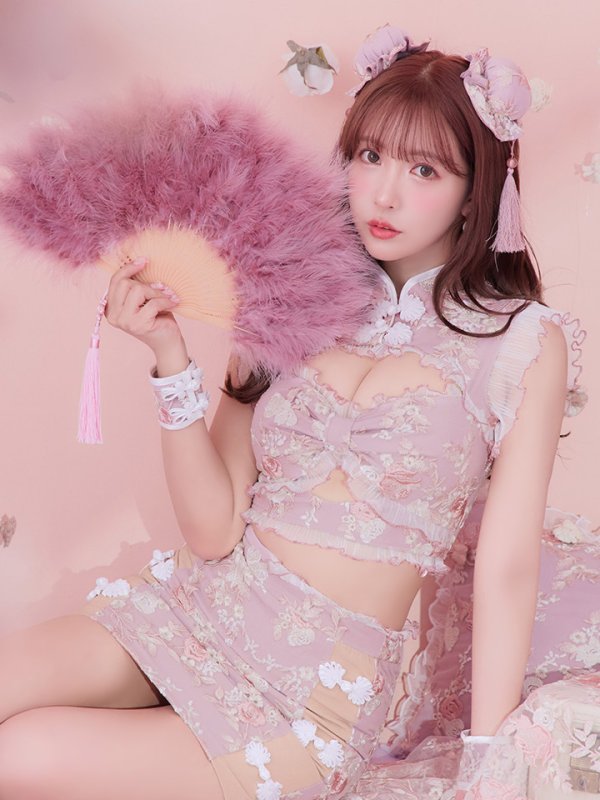 画像28: 【即日発送】【ハロウィン】リボンチャイナミニセットアップ【コスプレ4点セット】【XS-Mサイズ/3カラー】(SE01YN)[OF04] (28)