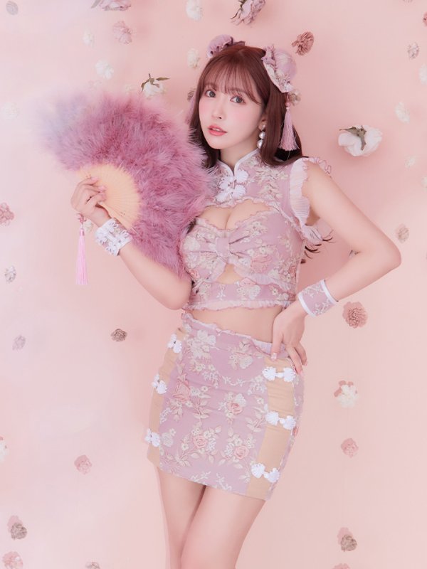 画像26: 【即日発送】【ハロウィン】リボンチャイナミニセットアップ【コスプレ4点セット】【XS-Mサイズ/3カラー】(SE01YN)[OF04] (26)