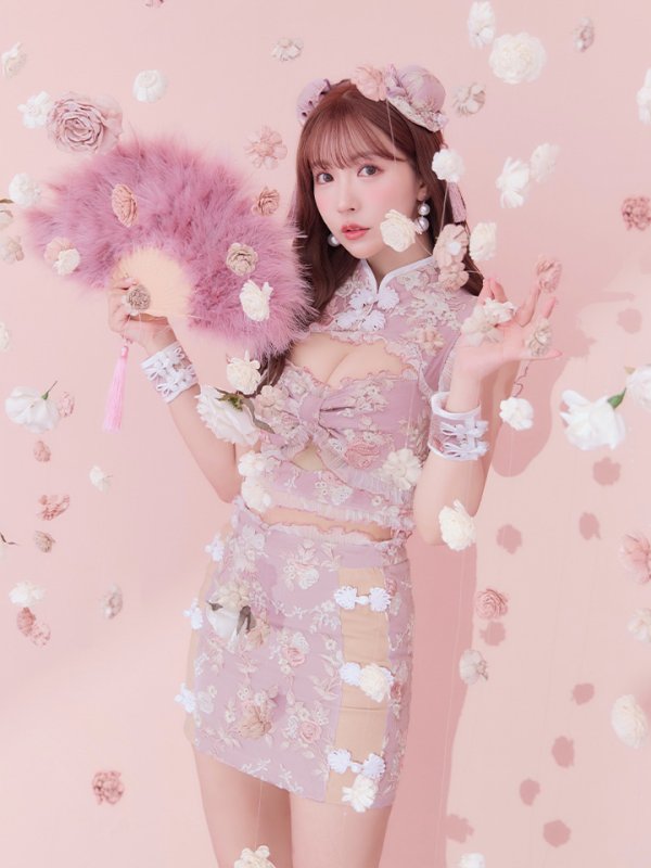 画像29: 【即日発送】【ハロウィン】リボンチャイナミニセットアップ【コスプレ4点セット】【XS-Mサイズ/3カラー】(SE01YN)[OF04] (29)