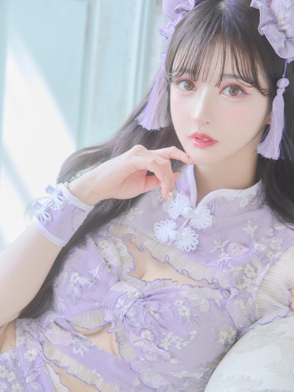 画像16: 【即日発送】【ハロウィン】リボンチャイナミニセットアップ【コスプレ4点セット】【XS-Mサイズ/3カラー】(SE01YN)[OF04] (16)