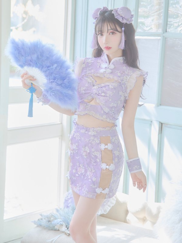 画像11: 【即日発送】【ハロウィン】リボンチャイナミニセットアップ【コスプレ4点セット】【XS-Mサイズ/3カラー】(SE01YN)[OF04] (11)