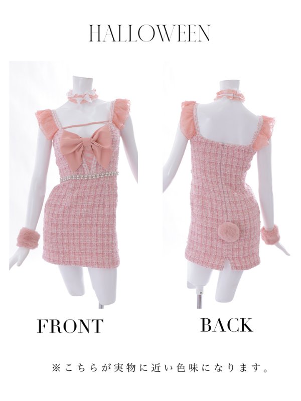 画像39: 【SALE!!】【即日発送】【ハロウィン】 ツイードバニーミニワンピ 【コスプレ5点セット】【S-Lサイズ/2カラー】[OF04] (39)