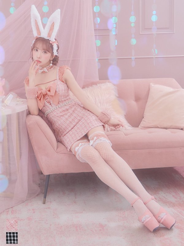 画像19: 【SALE!!】【即日発送】【ハロウィン】 ツイードバニーミニワンピ 【コスプレ5点セット】【S-Lサイズ/2カラー】[OF04] (19)